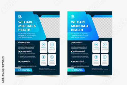 Corporate healthcare and medical cove a4 flyer design template for print, Corporate healthcare and medical cove a4 flyer design template for print (ID: 489906321)