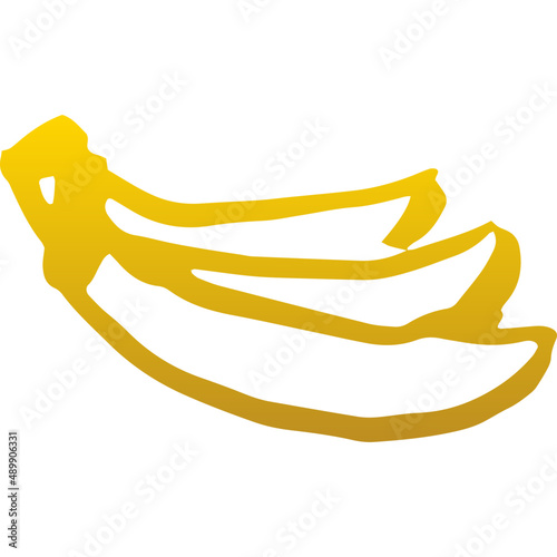 Three Bananas Gold Hand Drawn