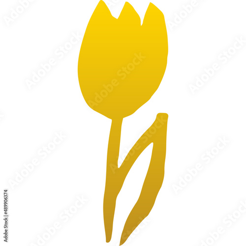 Tulip Gold Hand Drawn