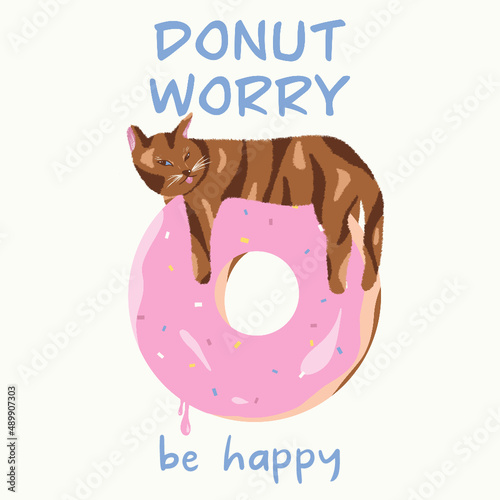 Donut worry, be happy with lazy cat.