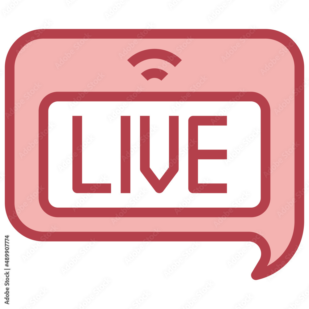 LIVE red line icon,linear,outline,graphic,illustration LIVE red line icon,linear,outline,graphic,illustration
