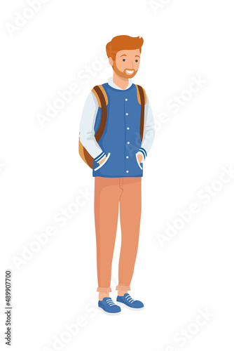 bearded student boy