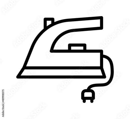 Iron flat line icon. Home appliance, Steam generator iron. Outline sign for mobile concept and web design, store