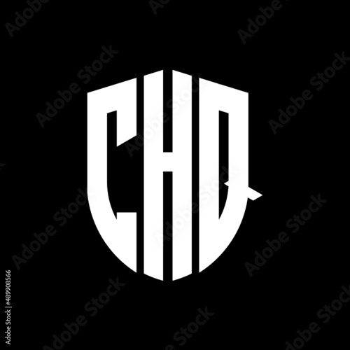 CHQ letter logo design. CHQ modern letter logo with black background. CHQ creative  letter logo. simple and modern letter logo. vector logo modern alphabet font overlap style. Initial letters CHQ  photo