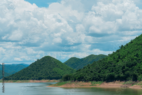 Lake view with mountain at Kaeng Krachan Dam  Phetchaburi  Thailand