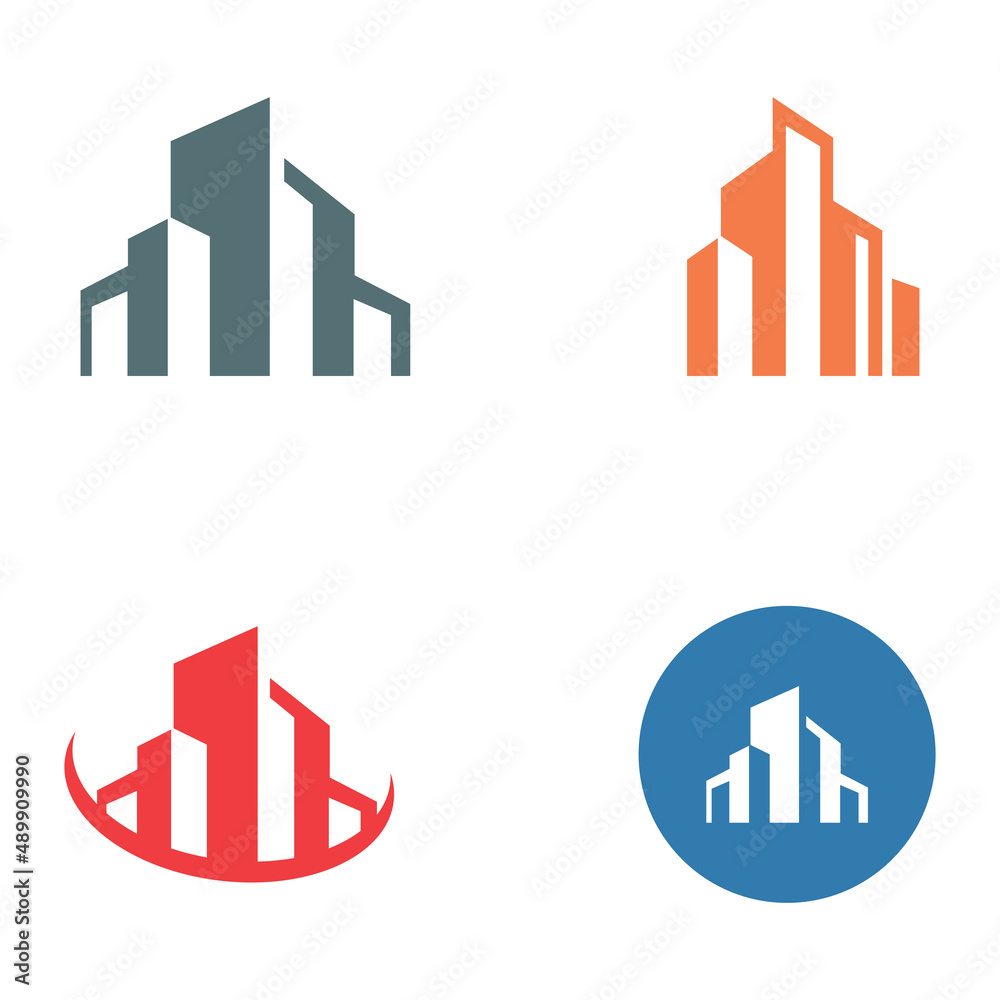 city skyline, city silhouette, modern city and city center. With logo design concept, icon and symbol illustration template. city skyline, city silhouette, modern city and city center. With logo design concept, icon and symbol illustration template.