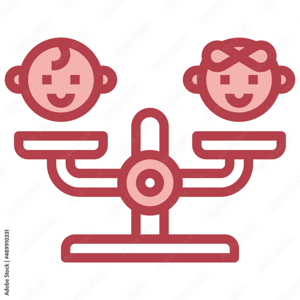 BALANCE red line icon,linear,outline,graphic,illustration