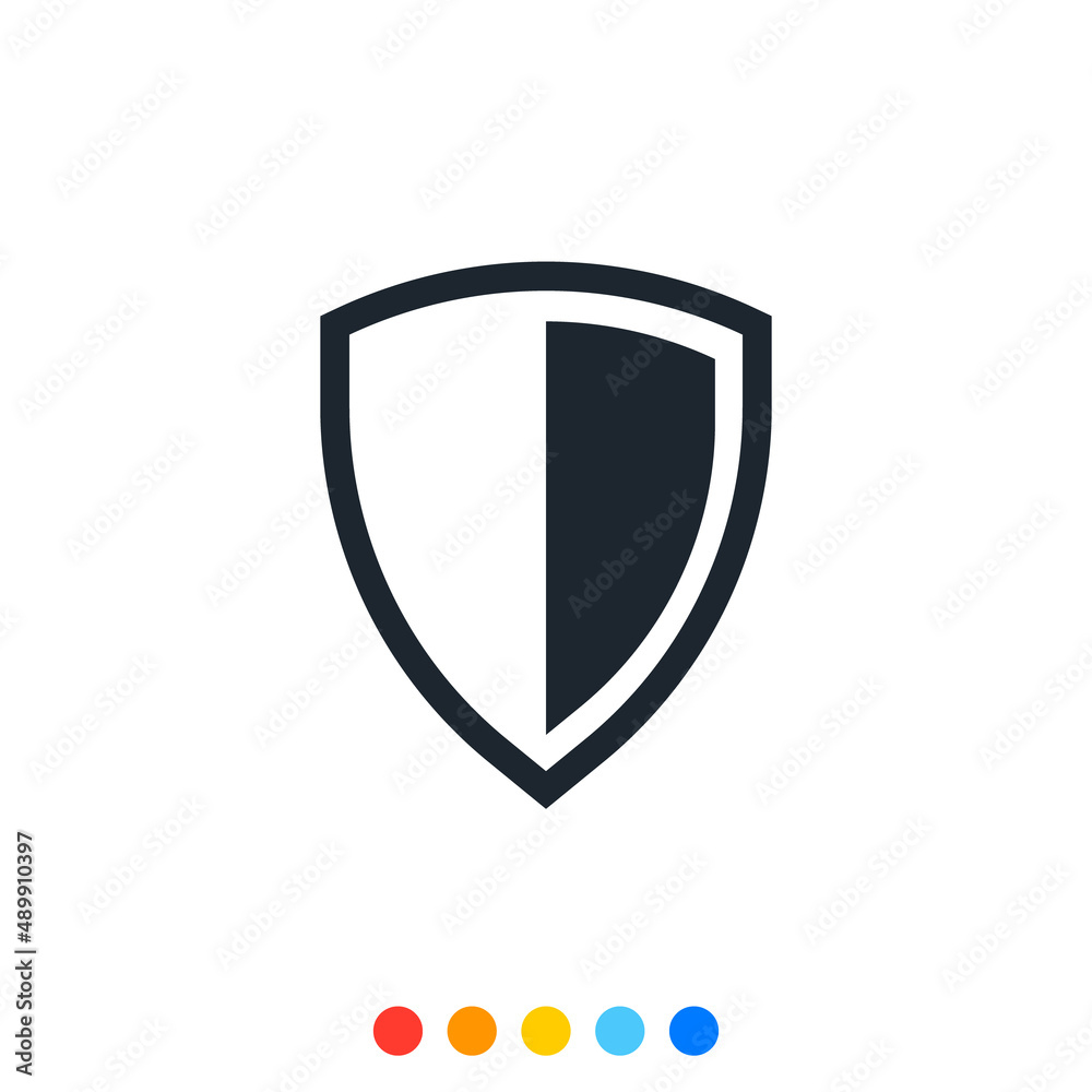 Icon of Protection shield, Vector Icon of Protection shield, Vector