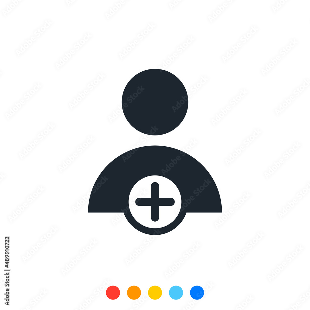 Obraz premium People and plus symbol icon.