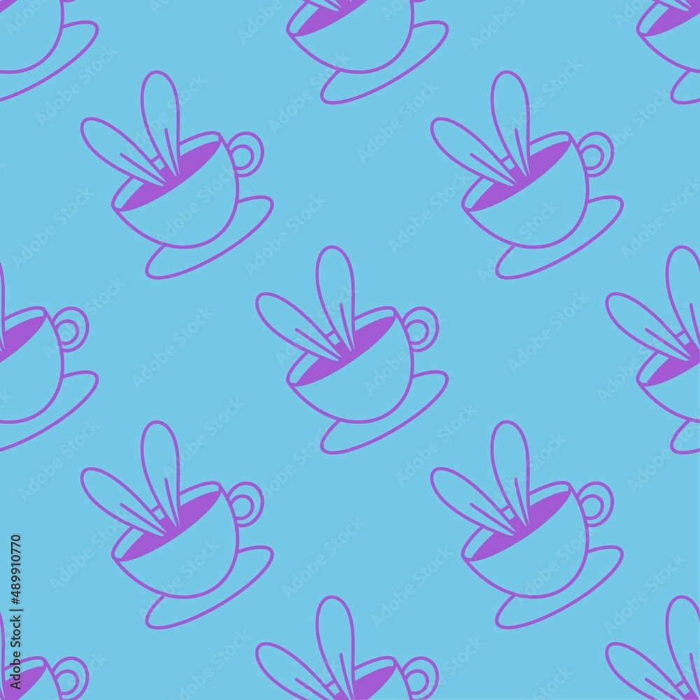 Seamless cup of coffee tea pattern for fabrics and textiles and packaging and linens and kids and wrapping paper Seamless cup of coffee tea pattern for fabrics and textiles and packaging and linens and kids and wrapping paper