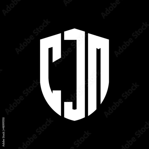 CJM letter logo design. CJM modern letter logo with black background. CJM creative  letter logo. simple and modern letter logo. vector logo modern alphabet font overlap style. Initial letters CJM   photo