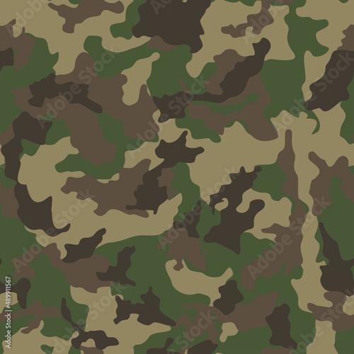  Abstract camouflage vector pattern, background repeat, green brown spots, trendy texture, seamless illustration