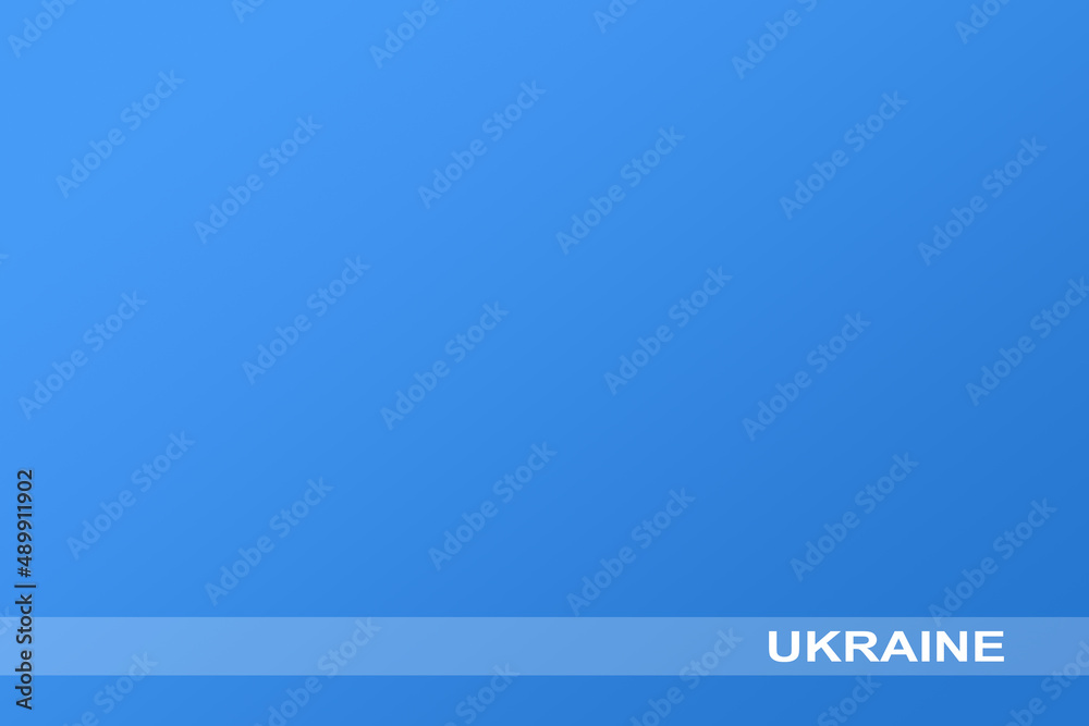 Ukraine background. News broadcast. Media report mockup. White bottom line caption country name isolated on blue copy space screen.