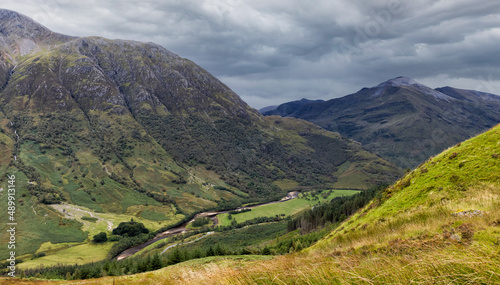Looking Up Glen Nevis from the West Highland Way with the Slopes of Ben Nevis and Sgùrr a' Mhàim in the Centre.
