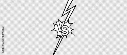 Vs against versus isolate pop art background. Vs on a transparent background.
