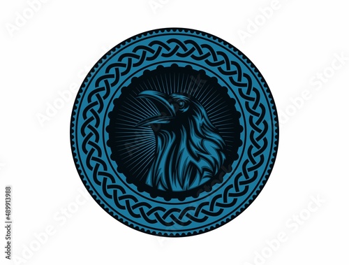 Viking Crow Emblem Illustration