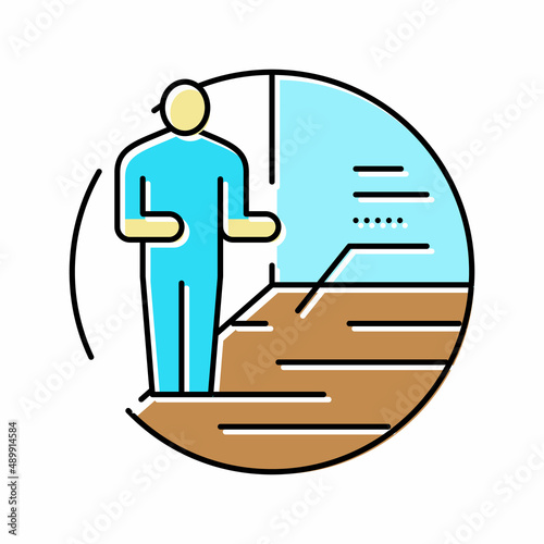 consultation of renovation service worker color icon vector illustration