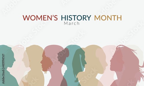Women's History month banner in soft color