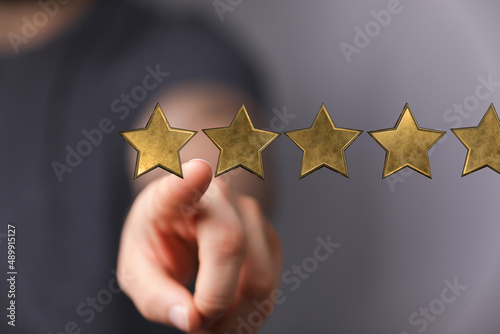 Customer hand touching to y...