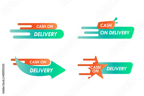 Cash on delivery modern badge collection design