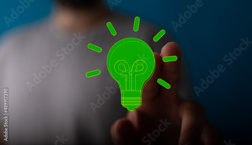 Green energy innovation light bulb with future industry of power generation