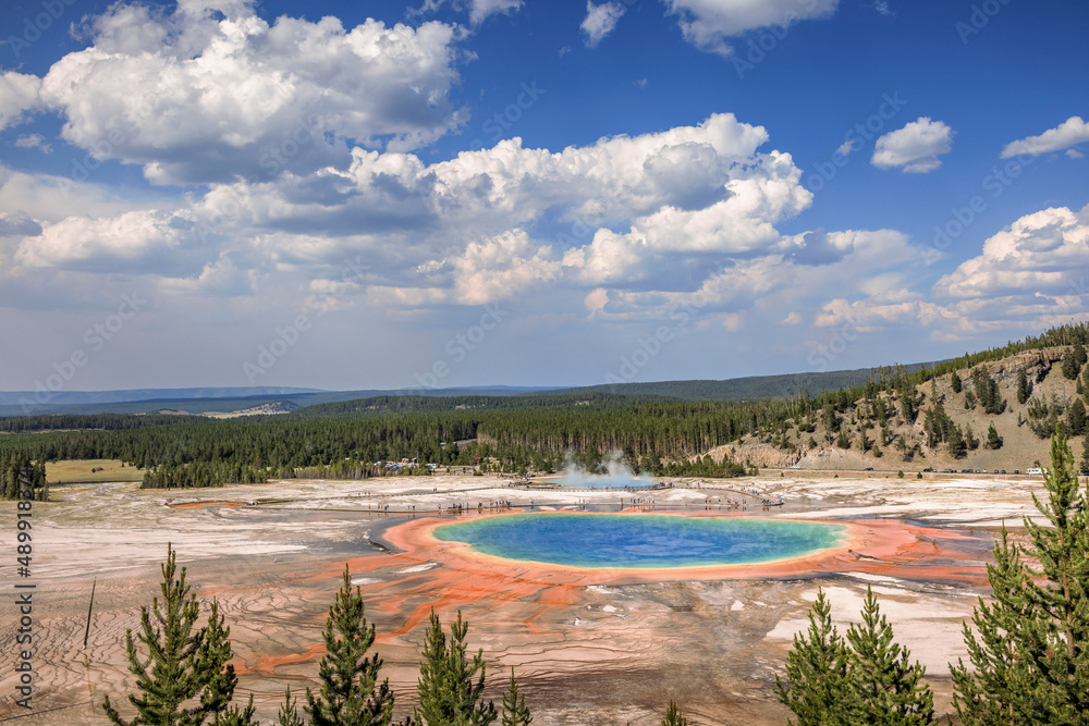 Grand Prismatic Spring in Yellowstone National Park, WY.