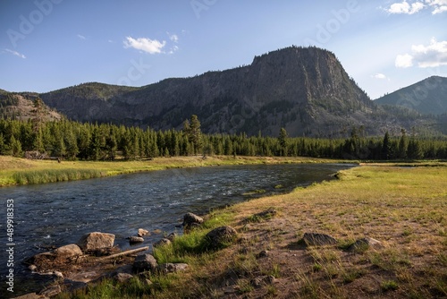 Late afternoon on the Yellowstone River in Yellowstone National Park. photo