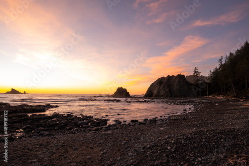 Sunset Over The Pacific Ocean in Olympic National Park © Cavan