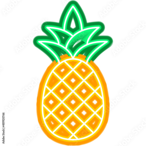 Pineapple Neon Icon
