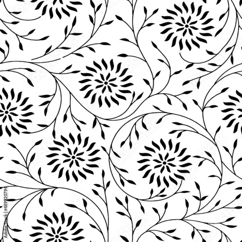 Monotone blue and grey of silhouette tropical foliage and fill in stripe leaves in colorful mood seamless pattern in vector for fashion fabric and all prints