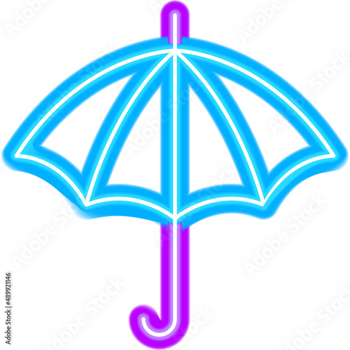 Umbrella Neon Icon