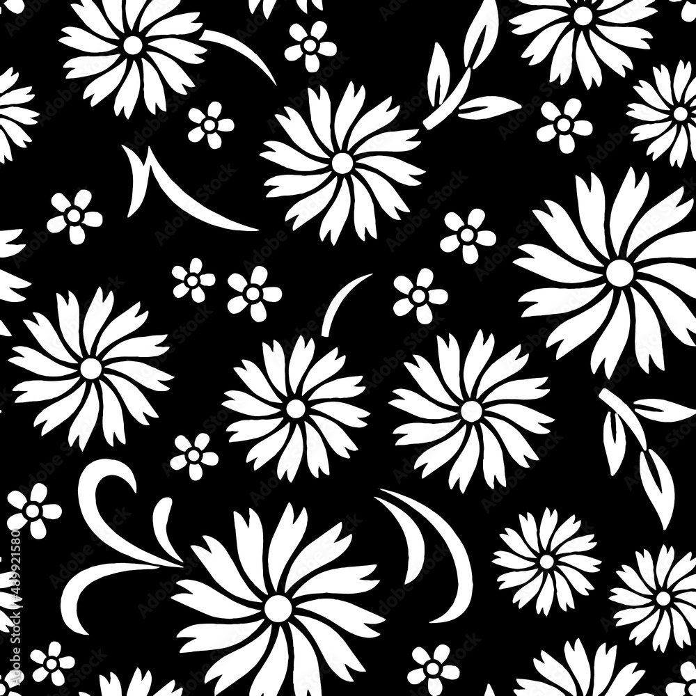 Monotone blue and grey of silhouette tropical foliage and fill in stripe leaves in colorful mood seamless pattern in vector for fashion fabric and all prints Monotone blue and grey of silhouette tropical foliage and fill in stripe leaves in colorful mood seamless pattern in vector for fashion fabric and all prints