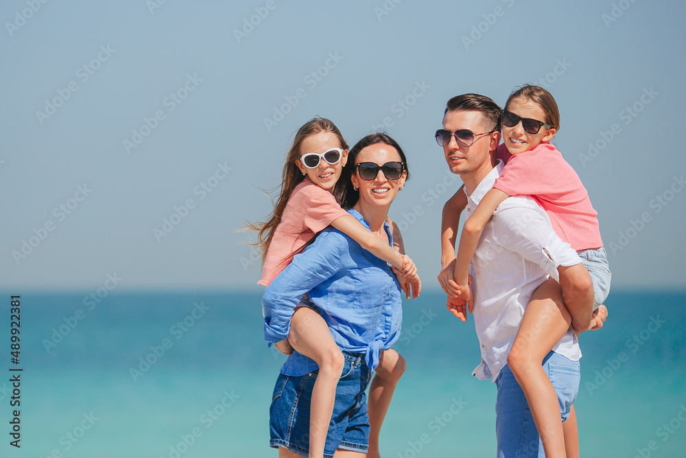Young family on vacation have a lot of fun Young family on vacation have a lot of fun