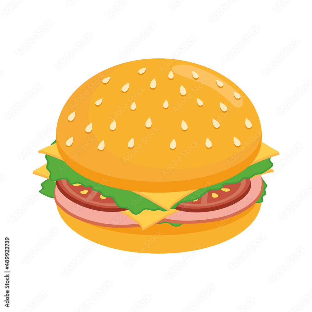 delicious hamburger fast food