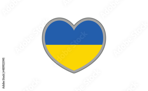Heart shaped ukranian flag. Love for Ukraine.