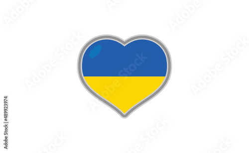 Ukraine flag inside a heart. Ukrainian symbol. Love.