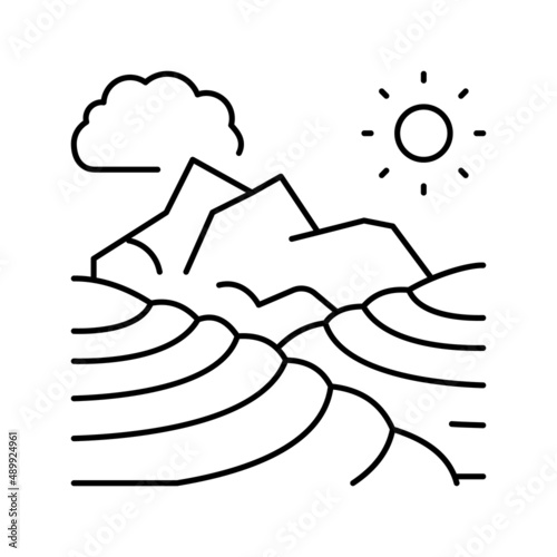 plantation of tea line icon vector illustration