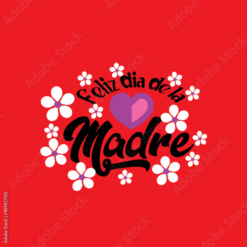 Feliz dia de la madre hand lettering translation from spanish happy mothers day vector