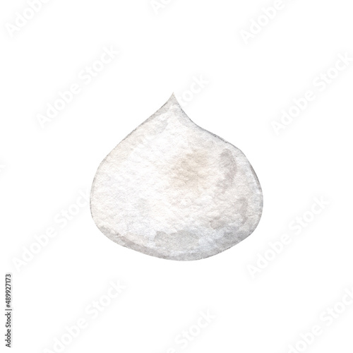 Watercolor mozzarella cheese mini ball isolated on white