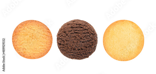 Tasty cookies isolated on white background.
