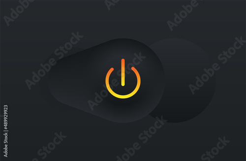 Power button. Vector  illustration. Neomorphic trendy designs element isolated on background.