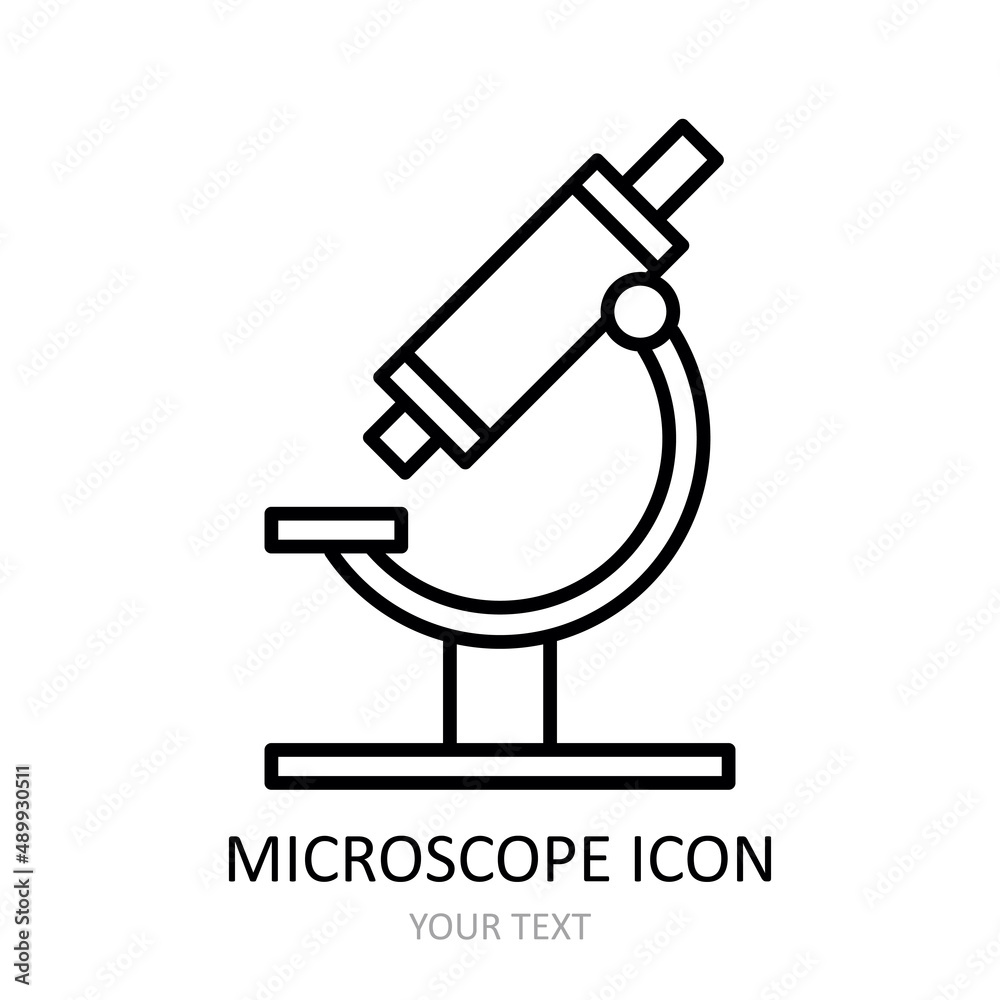 Outline drawing of microscope. Vector drawing. Outline drawing of microscope. Vector drawing.