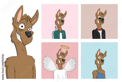 Crazy llama NFT Cartoon Character Kangaroo Traits