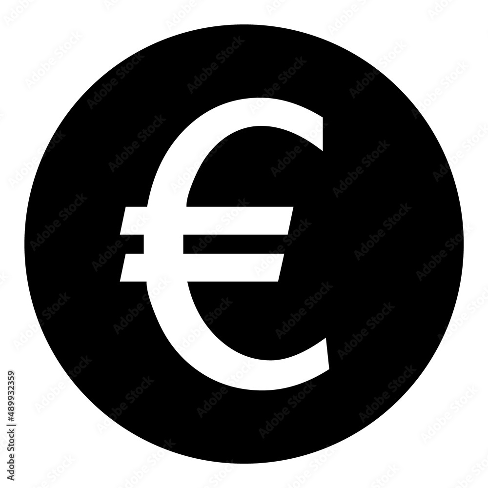 Euro Currency Coin Flat Icon Isolated On White Background Euro Currency Coin Flat Icon Isolated On White Background