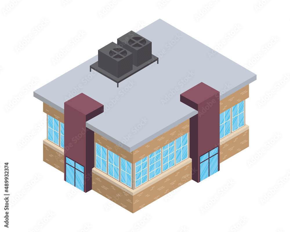 building facade isometric building facade isometric