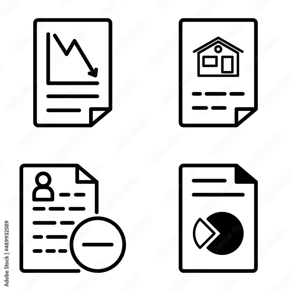 Docs1-2 Flat Icon Set Isolated On White Background Docs1-2 Flat Icon Set Isolated On White Background