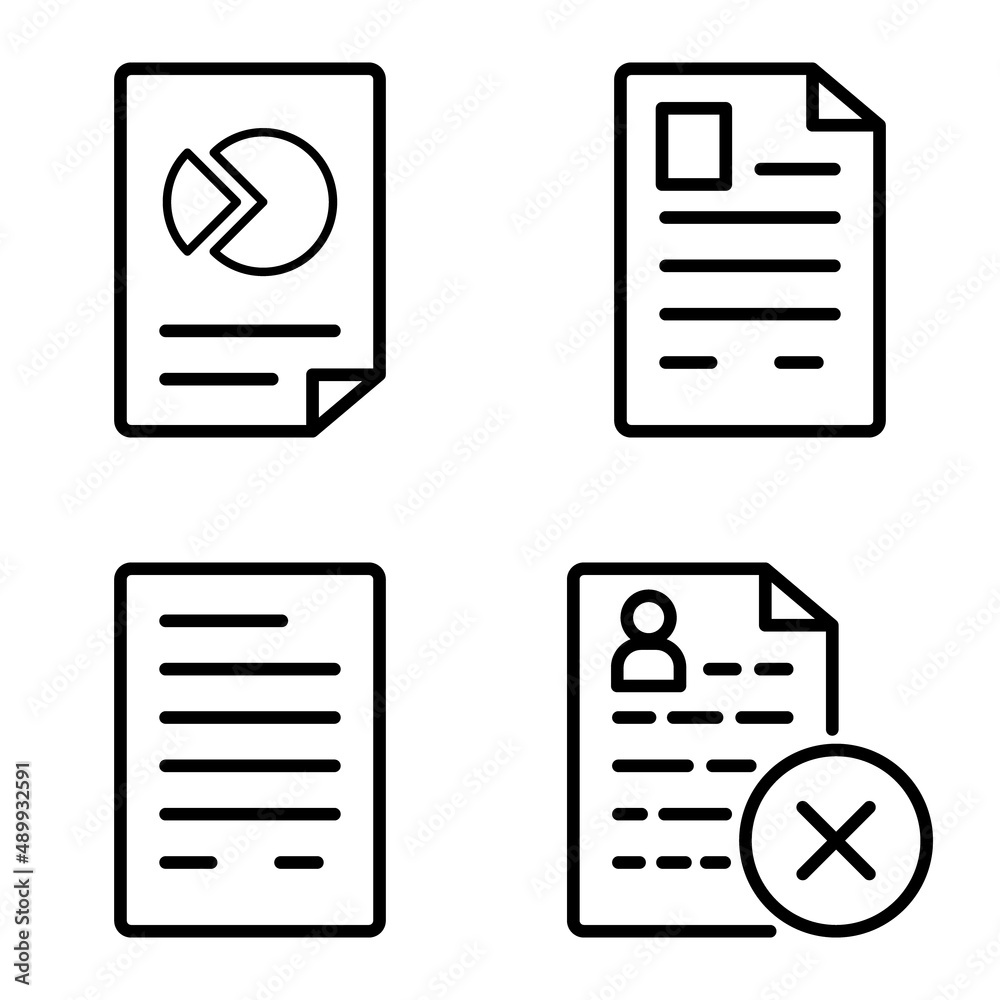 Docs1-2 Flat Icon Set Isolated On White Background