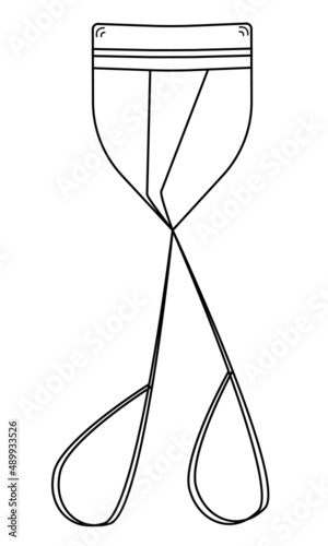 Hand drawn eyelash curlers. A tool for make-up and beauty.