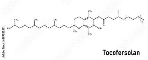 Tocofersolan (INN) or tocophersolan, also referred to as TPGS (for tocopherol polyethylene glycol succinate), is a synthetic water-soluble version of vitamin E. photo