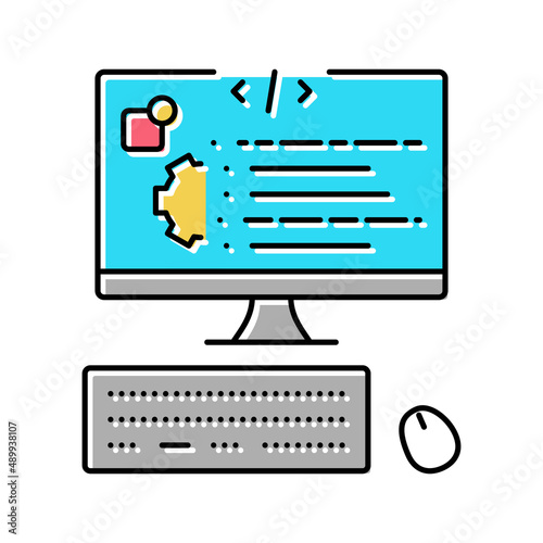 user-written software color icon vector illustration